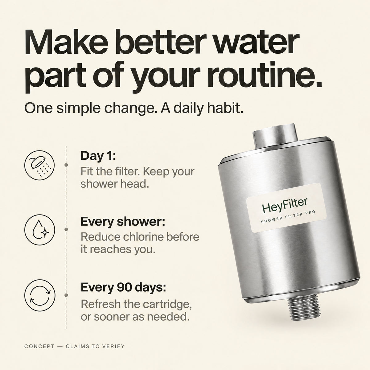 HeyFilter — 06-routine-timeline — concept ter verificatie